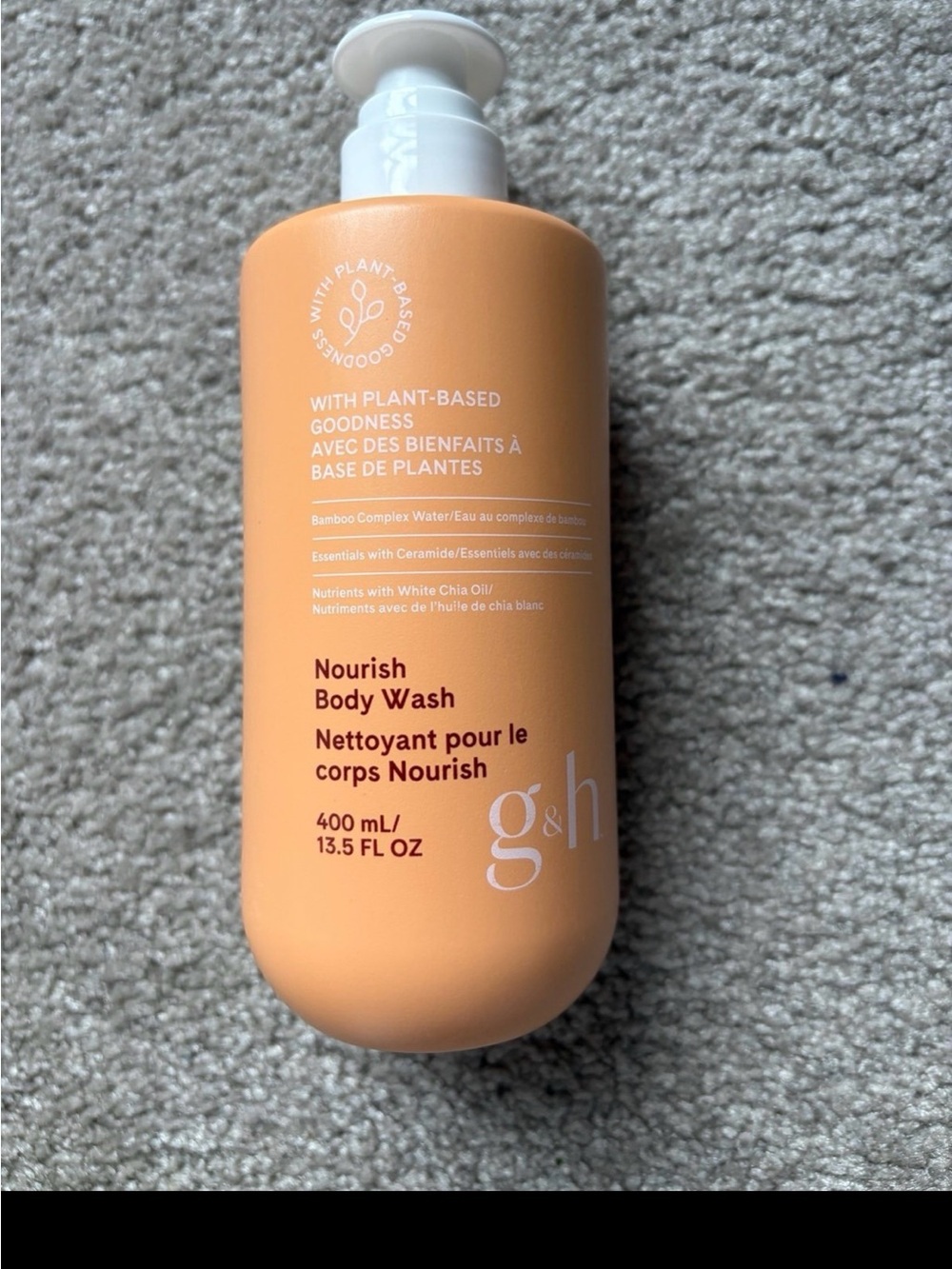 NWT 400 mL (13.5 FL OZ) Bottle of g&h Nourish Body Wash